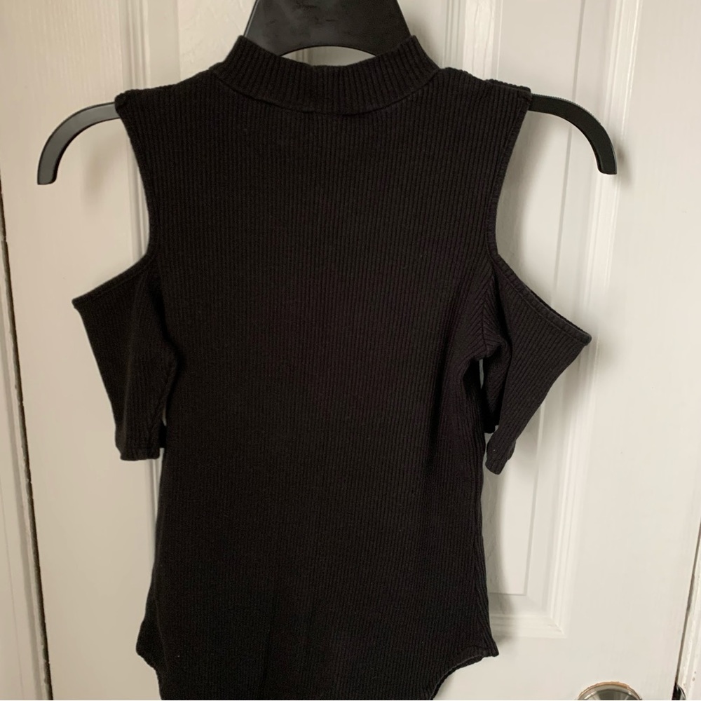 Black Mockneck Sweater Top
